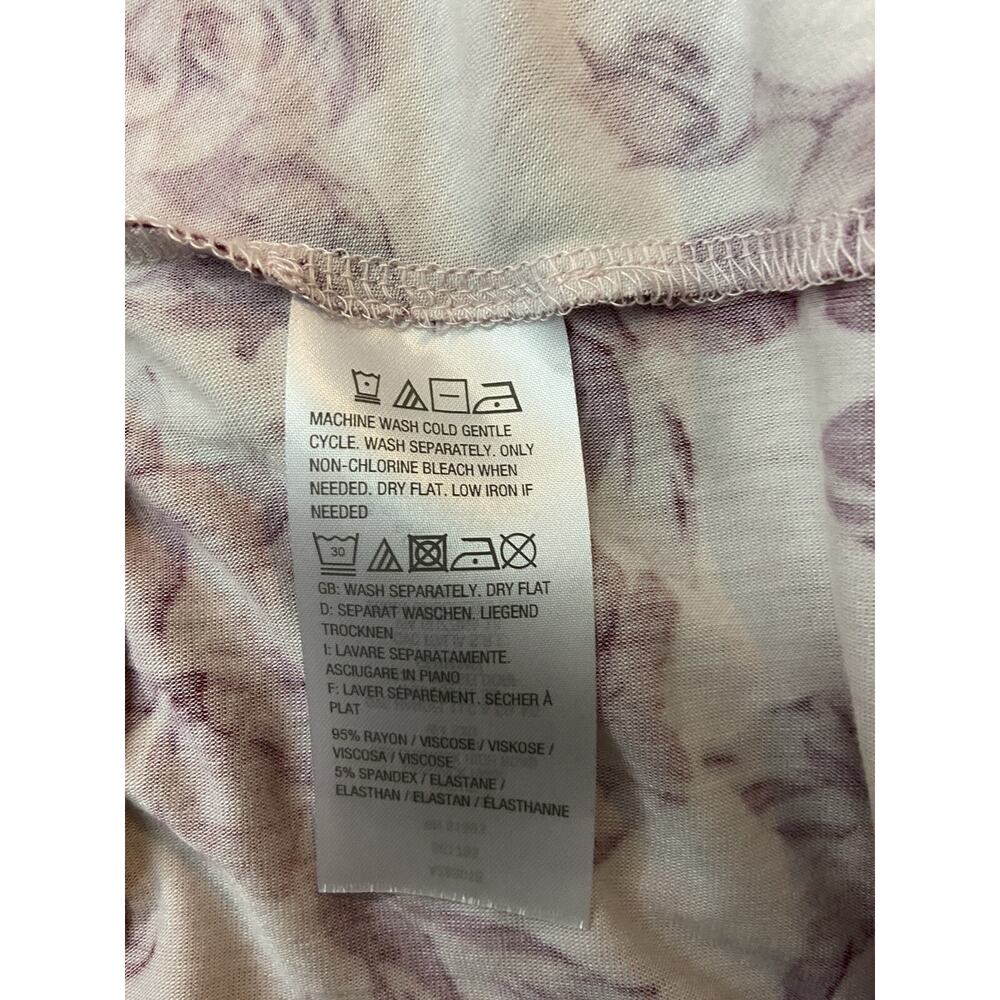 LOGO By Lori Goldstien Pink Long Sleeve Cardigan Size XS Mixed Print Pockets - Picture 7 of 8